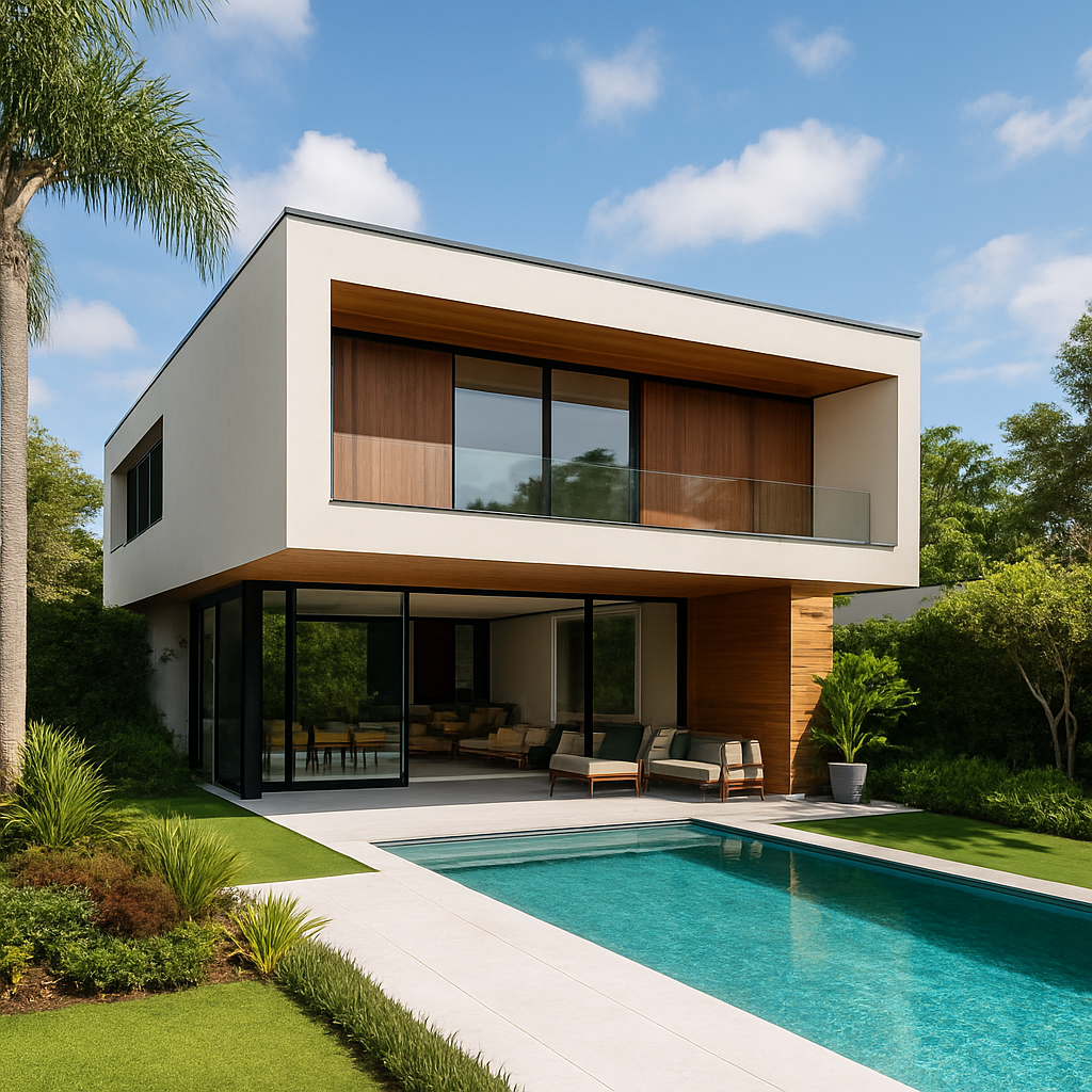 Casa com Piscina e Jardim